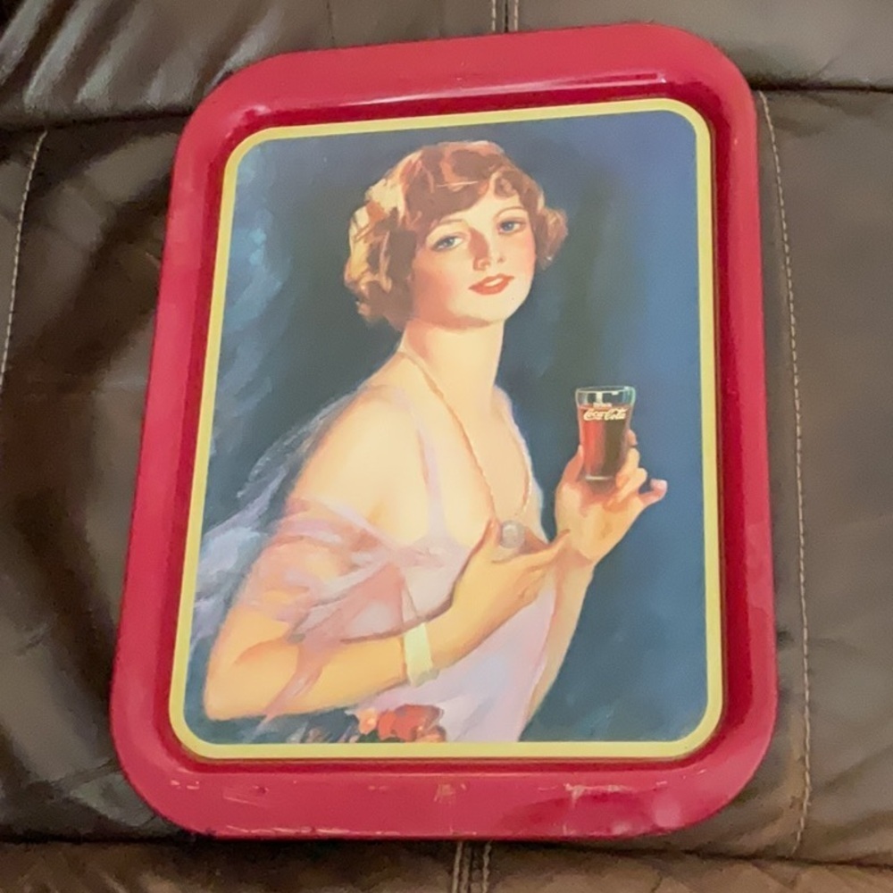 Coca Cola Vintage Red Tray with Classic Artwork vintage coke